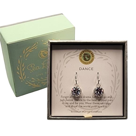 Spartina 449 Jewelry - Spartina 449 Sea La Vie “Dance” Drop Earrings Crystal Rhodium Plated NIB